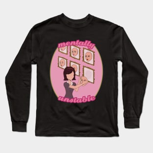 Mentally unstable retro aesthetic dollette coquette rose Long Sleeve T-Shirt